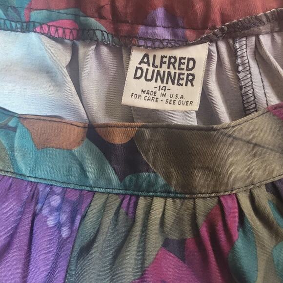 VTG ’90s Alfred Dunner Floral Pleated Midi Skirt Sz 14 (Waist 30″, Length 31″) - Picture 5 of 8